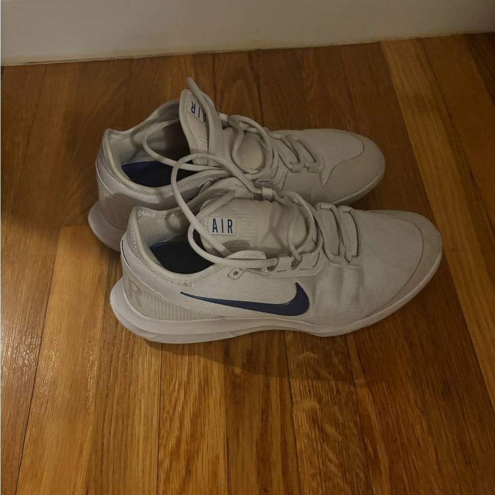 Nike White and Blue Athletic Sneakers